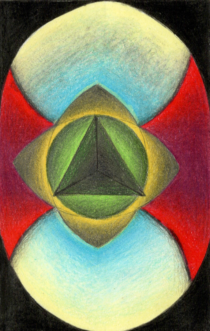 Movements of Geometry 4"x6" Colored Pencil on Paper