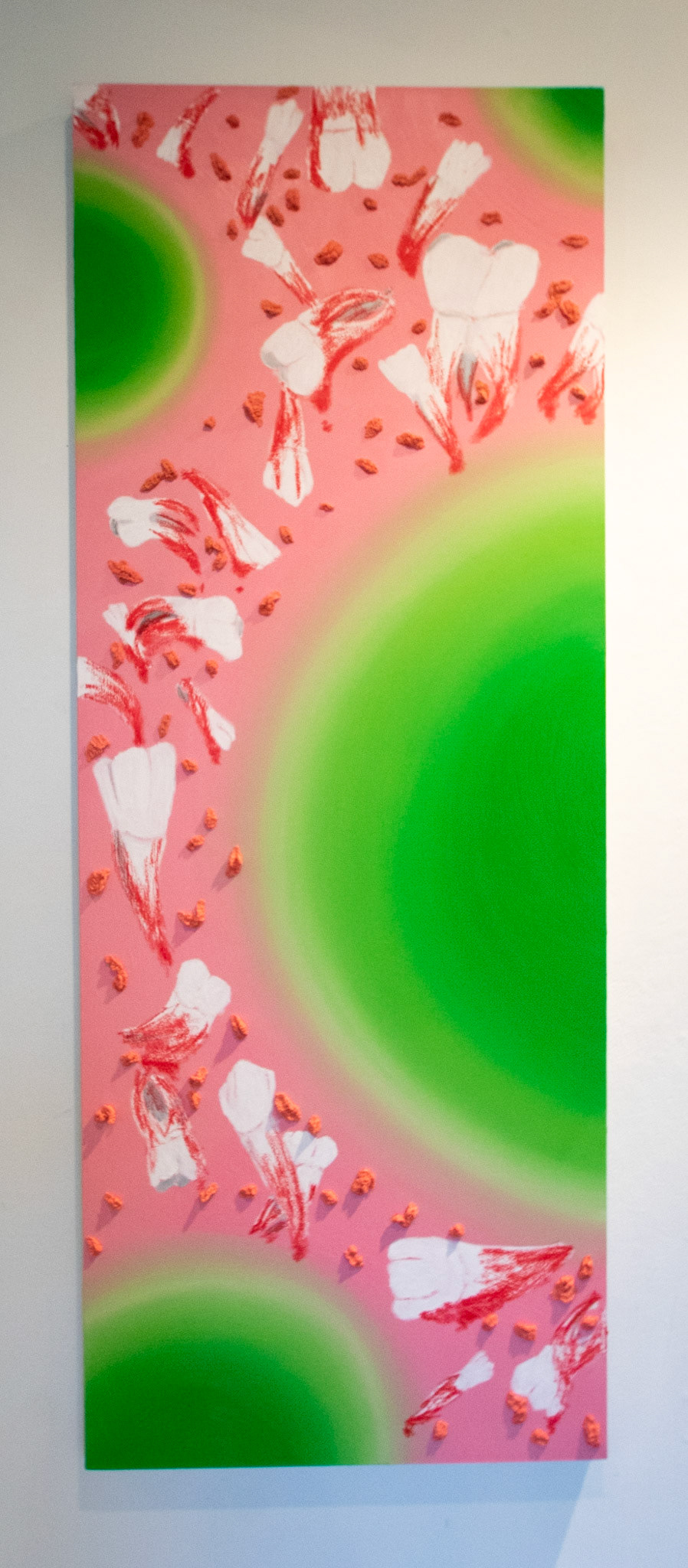 "I dreamt of Metathesiophobia" 3ft x 7ft, Oil and Bubble gum on canvas. SOLD