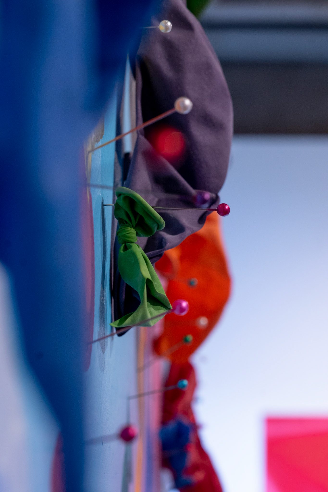 Close up of Balloon hanging from a pin