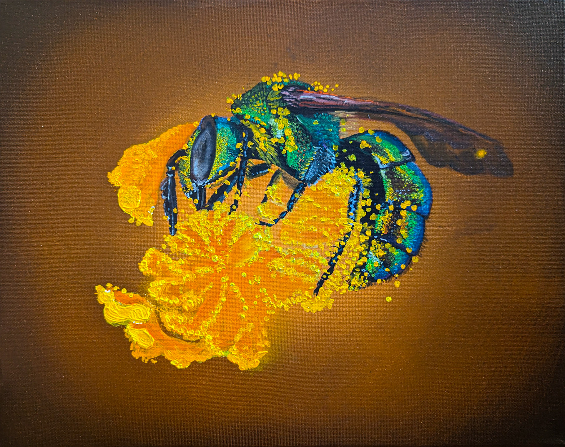 Miniature Giants: Glorious Iridescent 16"x12" Oil on Canvas SOLD