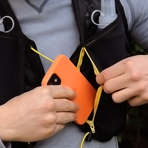 Secure easy access pocket for the phone