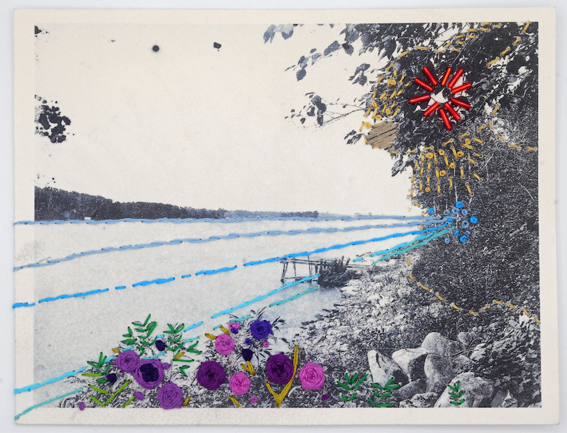 Broderie : Elisabeth Caissie / Photo : Norman Macmillan Hinshelwood La rivière des Prairies, Sault-au-Récollet Montréal, Québec, Canada, Ca. 1902-1903 Collection McCord