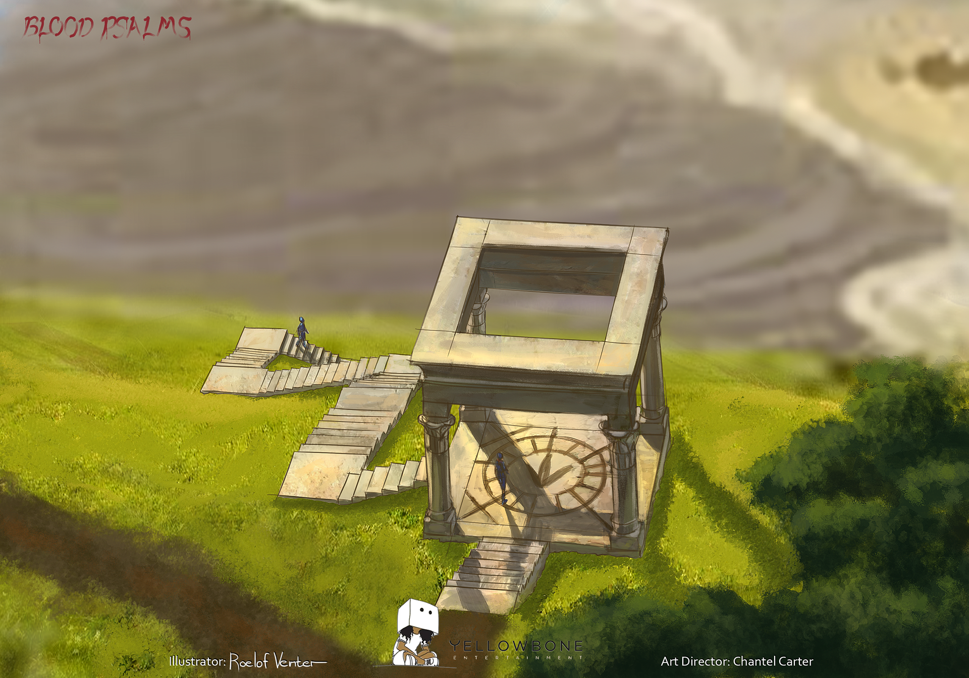 Guard house and stairs to the beach.