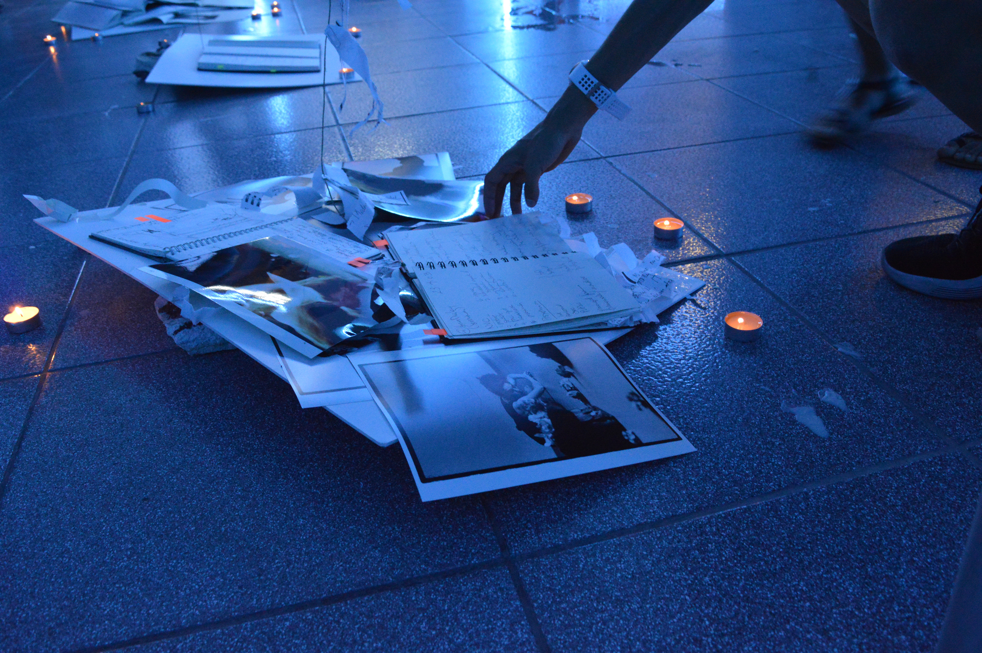 The audience interacts with the installation