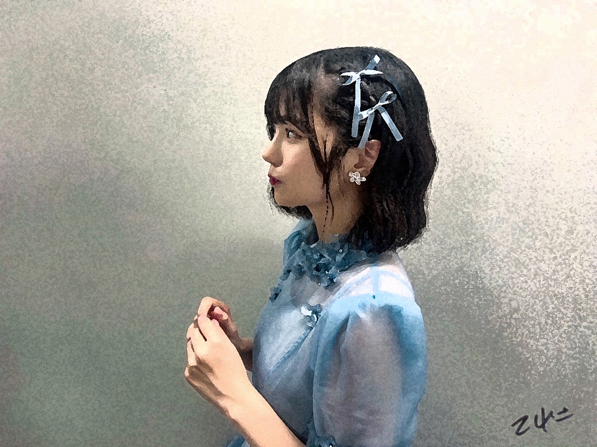 池田瑛紗作油絵風 中西アルノ