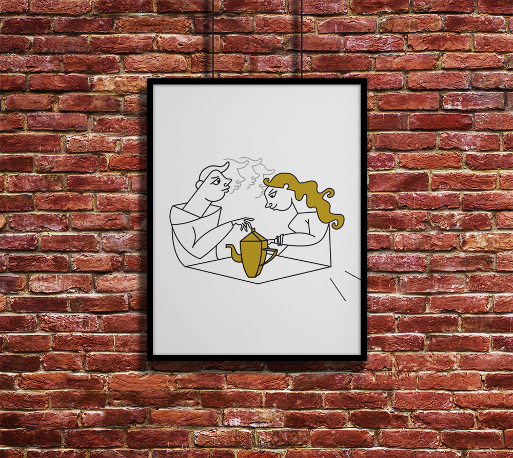 Couple at a café_illustration by Aga Grandowicz_AGRAND