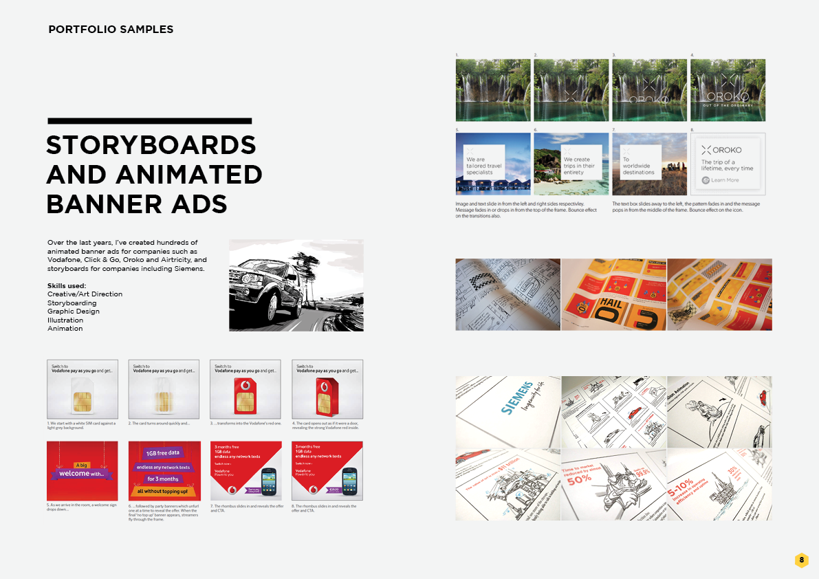 STORYBOARDS AND ANIMATED BANNER ADS. Oroko, Siemens, Hailo. Aga Grandowicz | agrand design and marketing.