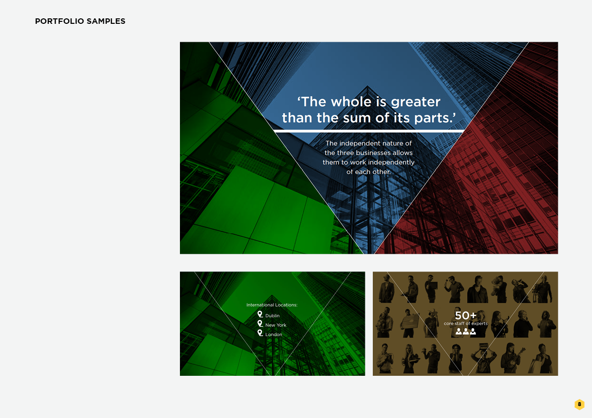 Business presentation for Stratagem. Aga Grandowicz | agrand design and marketing.