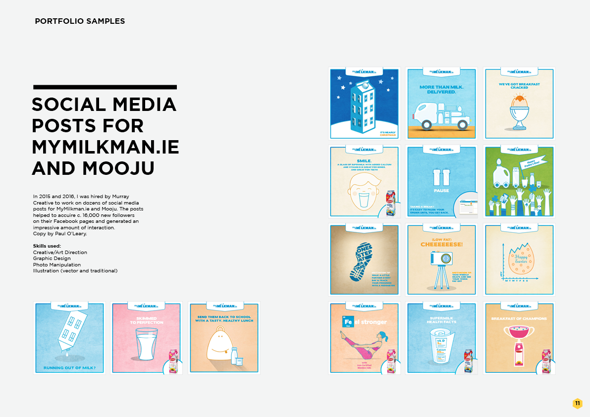 SOCIAL MEDIA POSTS FOR MYMILKMAN.IE. Aga Grandowicz | agrand design and marketing.