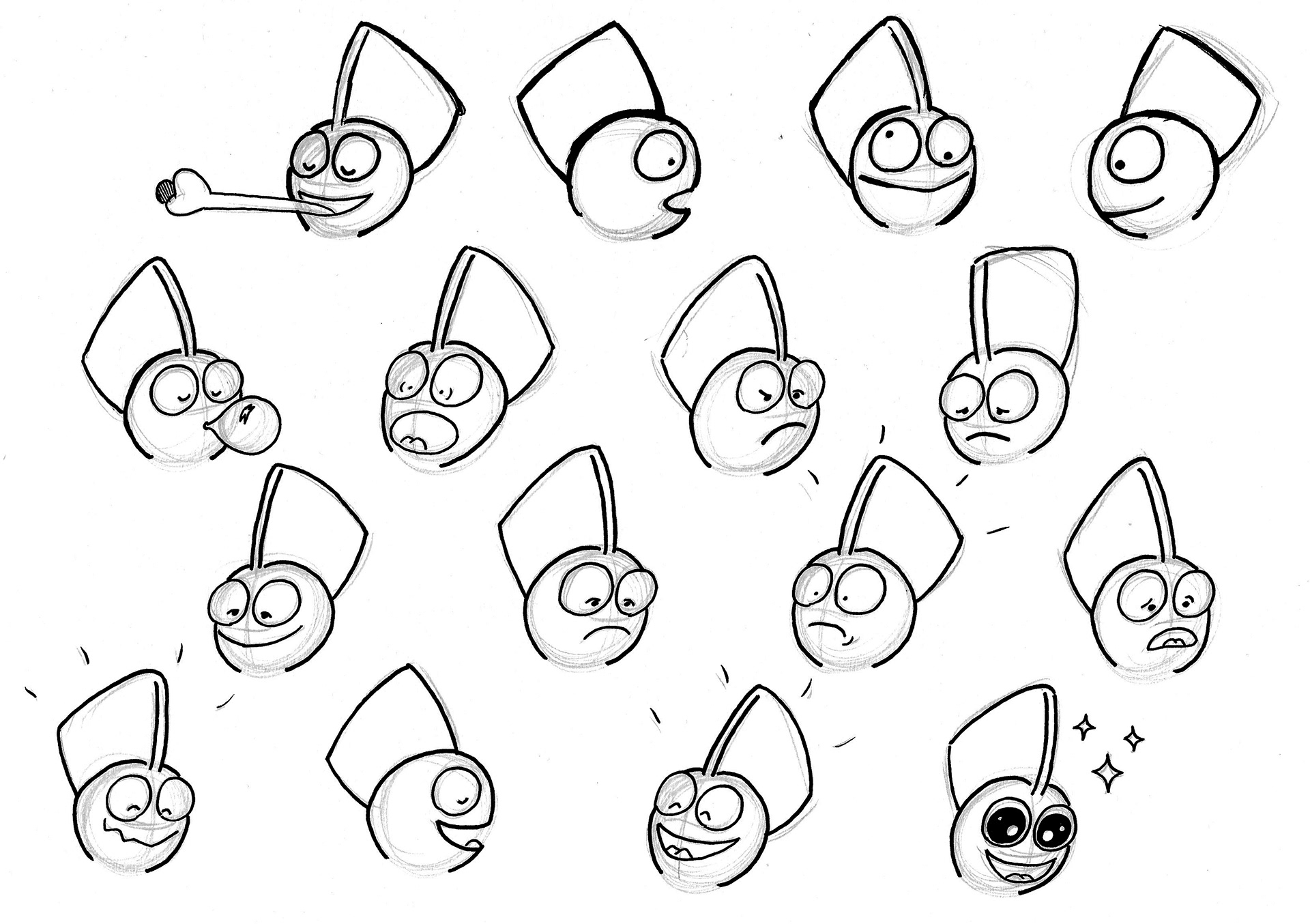 Facial expressions (black and white)