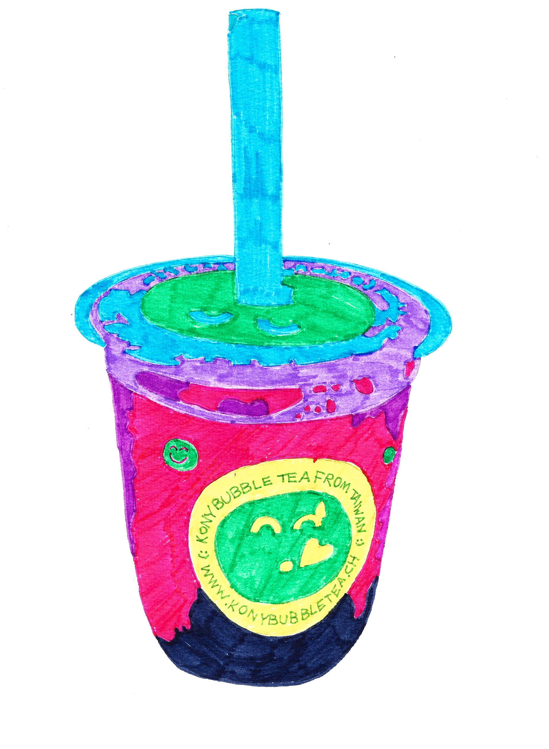 Pop art with felt tip pens (warm)