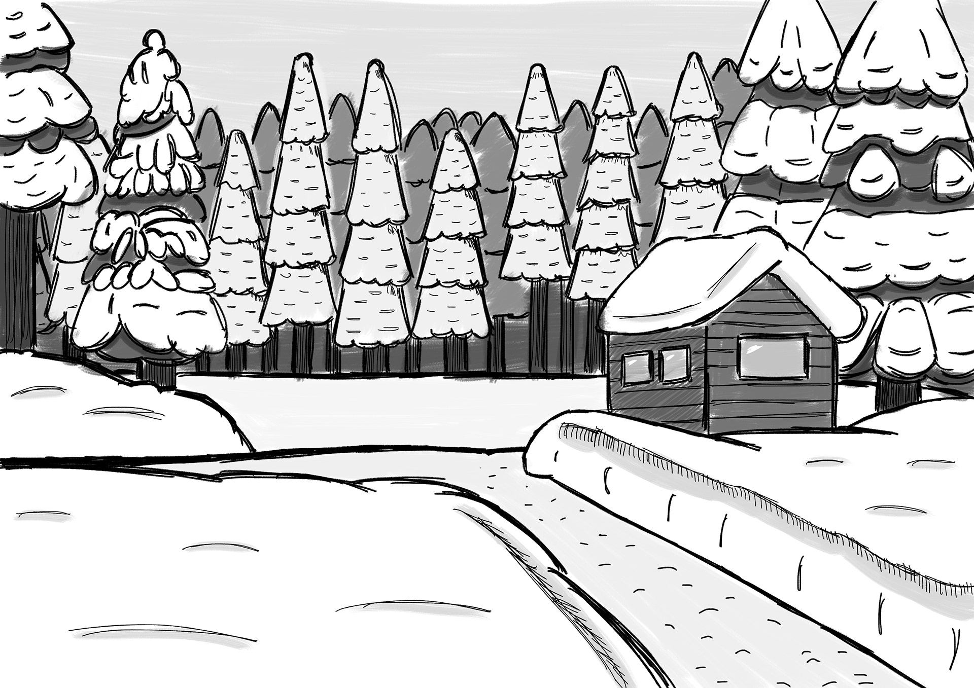 Winter Scene (refined sketch)