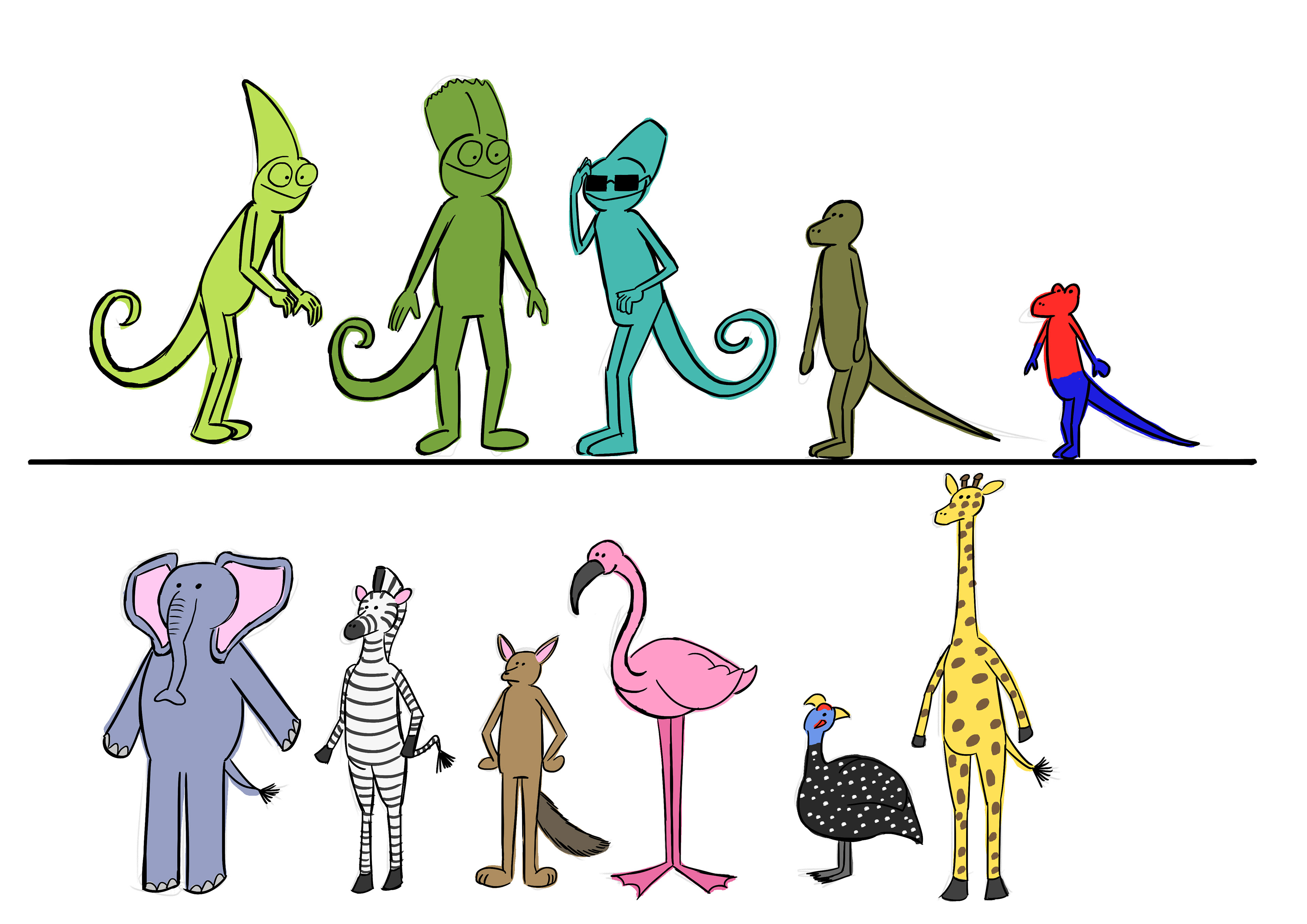 Character designs of classmates