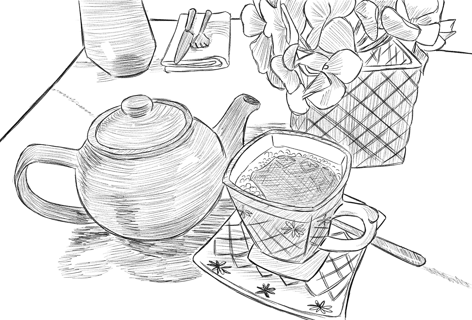 Tea (black and white)
