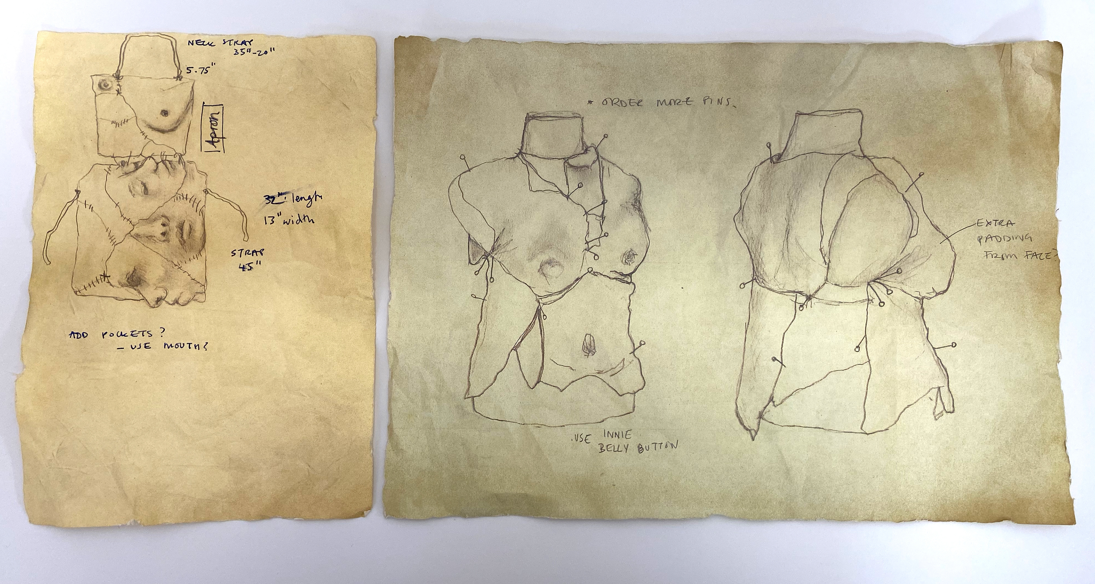 Illustration of clothing made out of human body parts