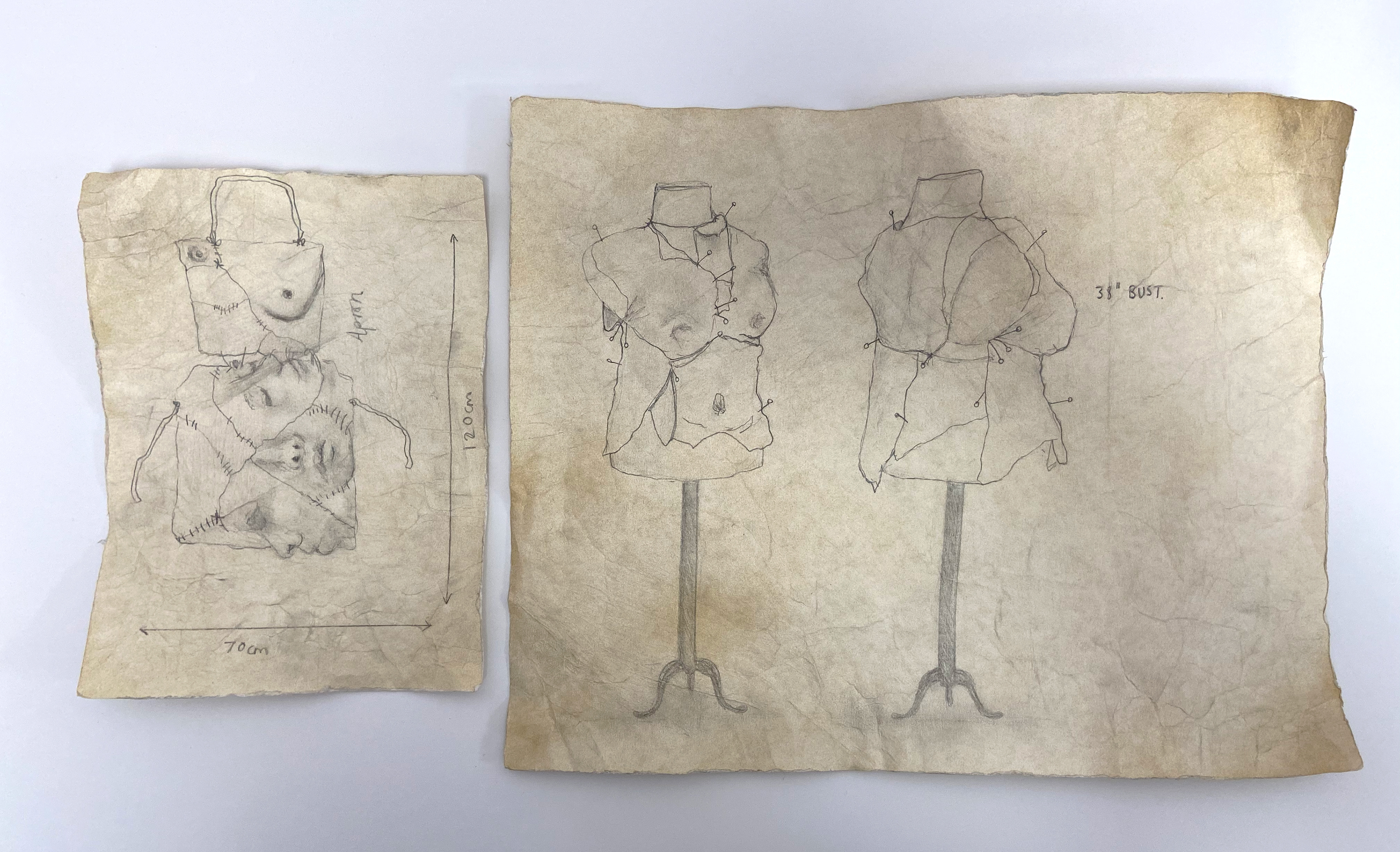 Illustration of clothing made out of human body parts