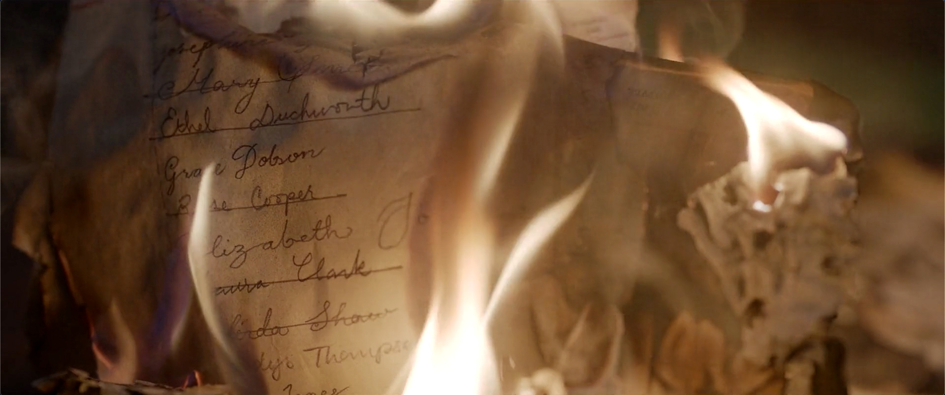 Ledger pages burning