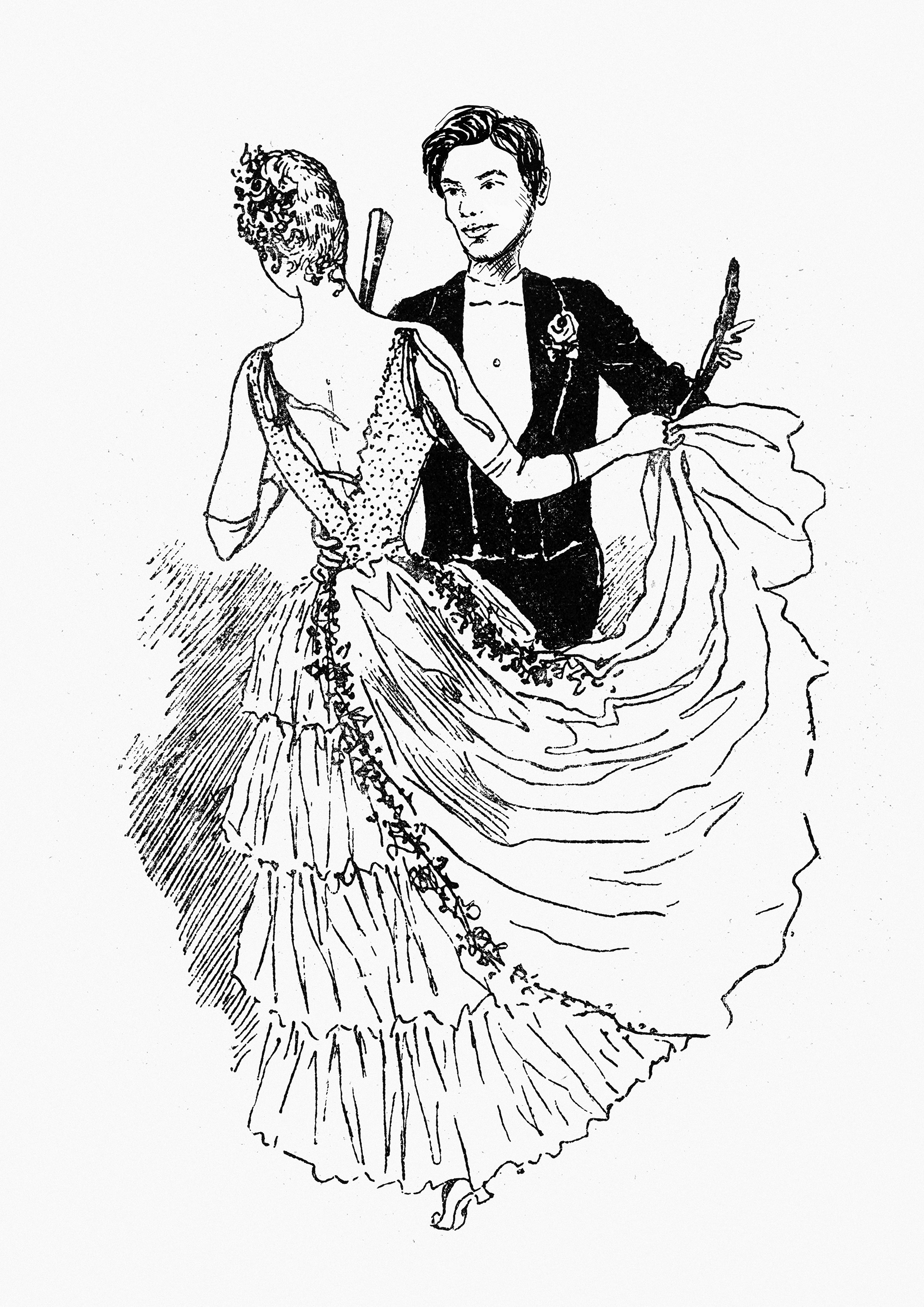 Illustration of 'Viscount Tewkesbury' dancing at a ball