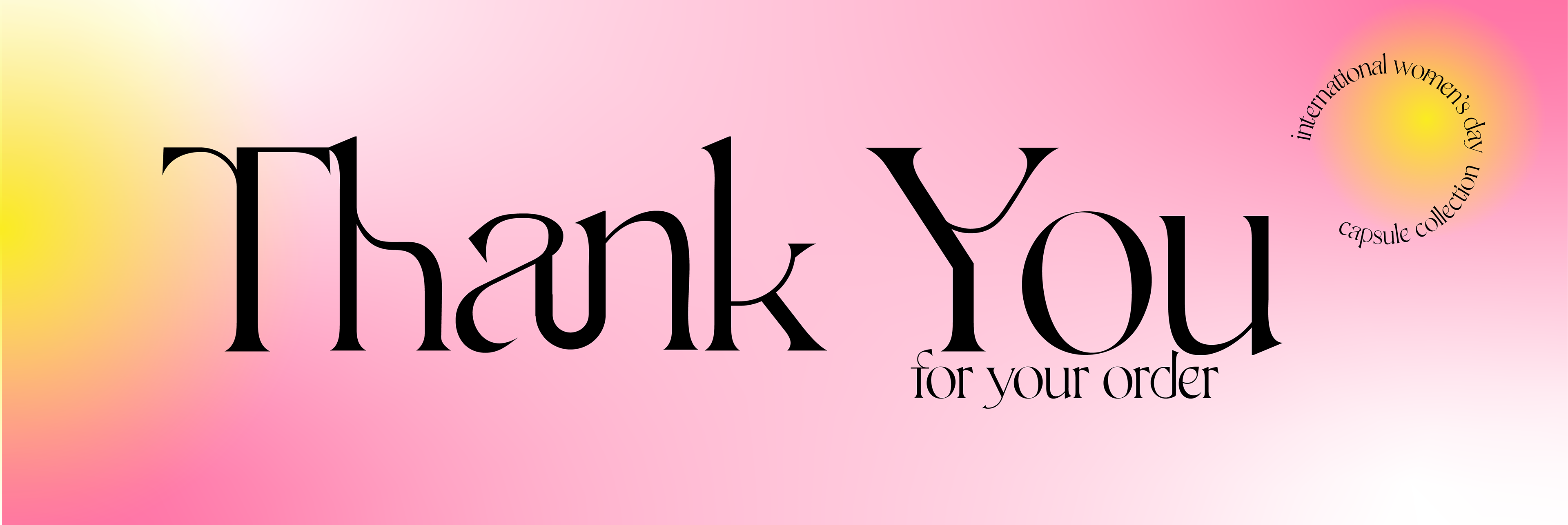 thank you banner for email order confirmation