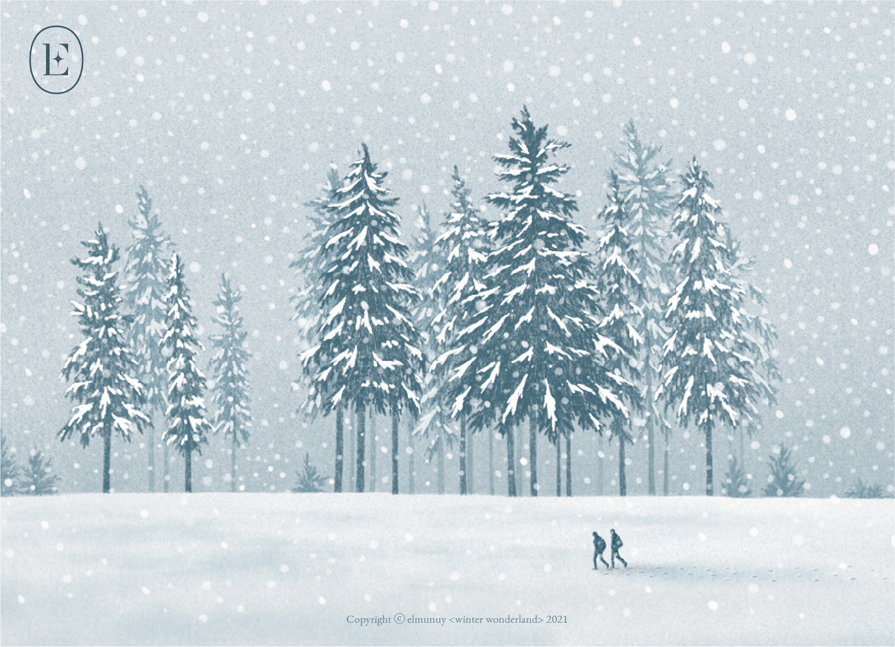 elmunuy drawing - winter walk