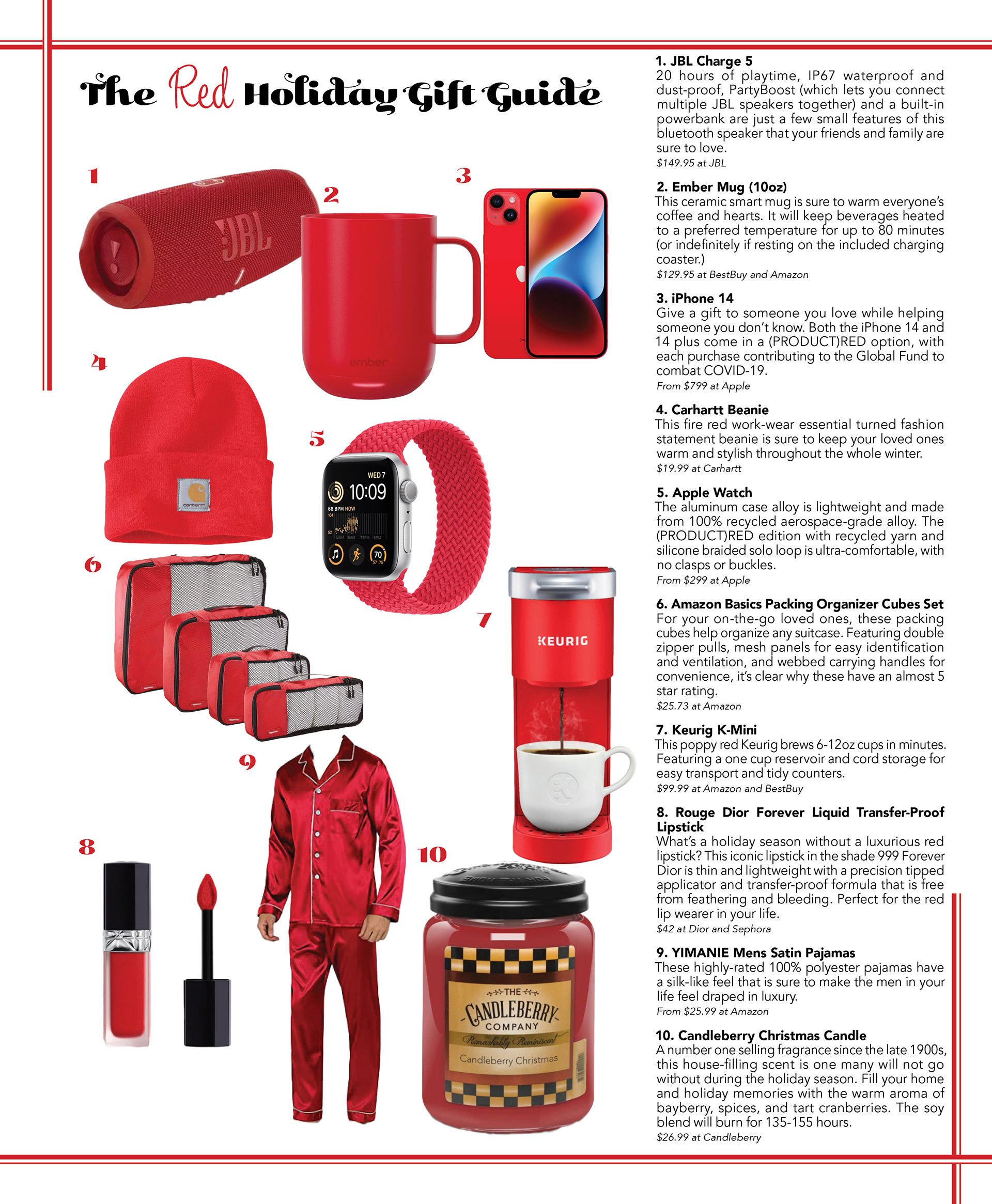 The Red Holiday Gift Guide - Feature for the November 2022 Issue