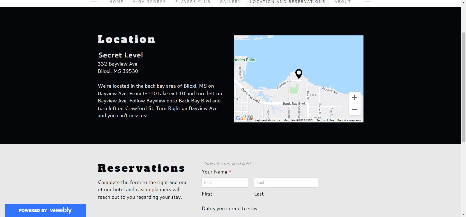 Website Screen Grabs - Location Page