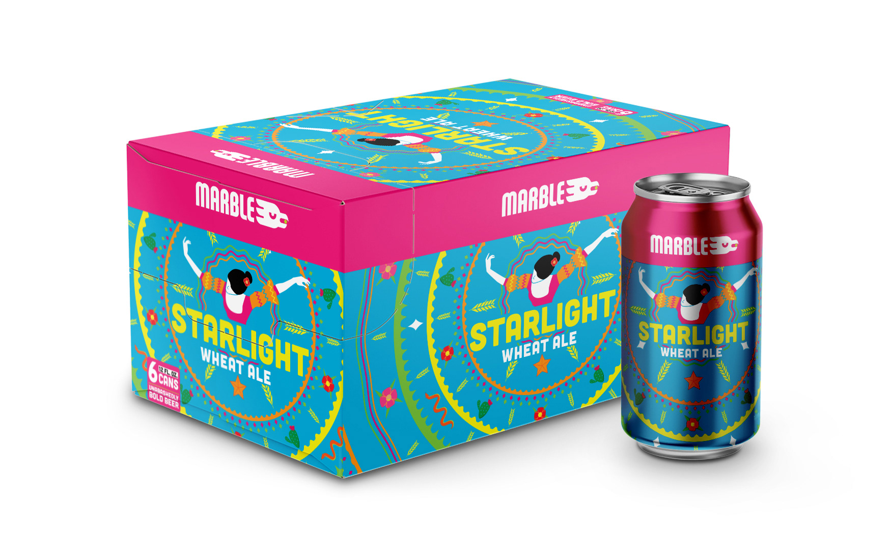 Box carton with the same design printed on each side, with a car placed in to front for scale.