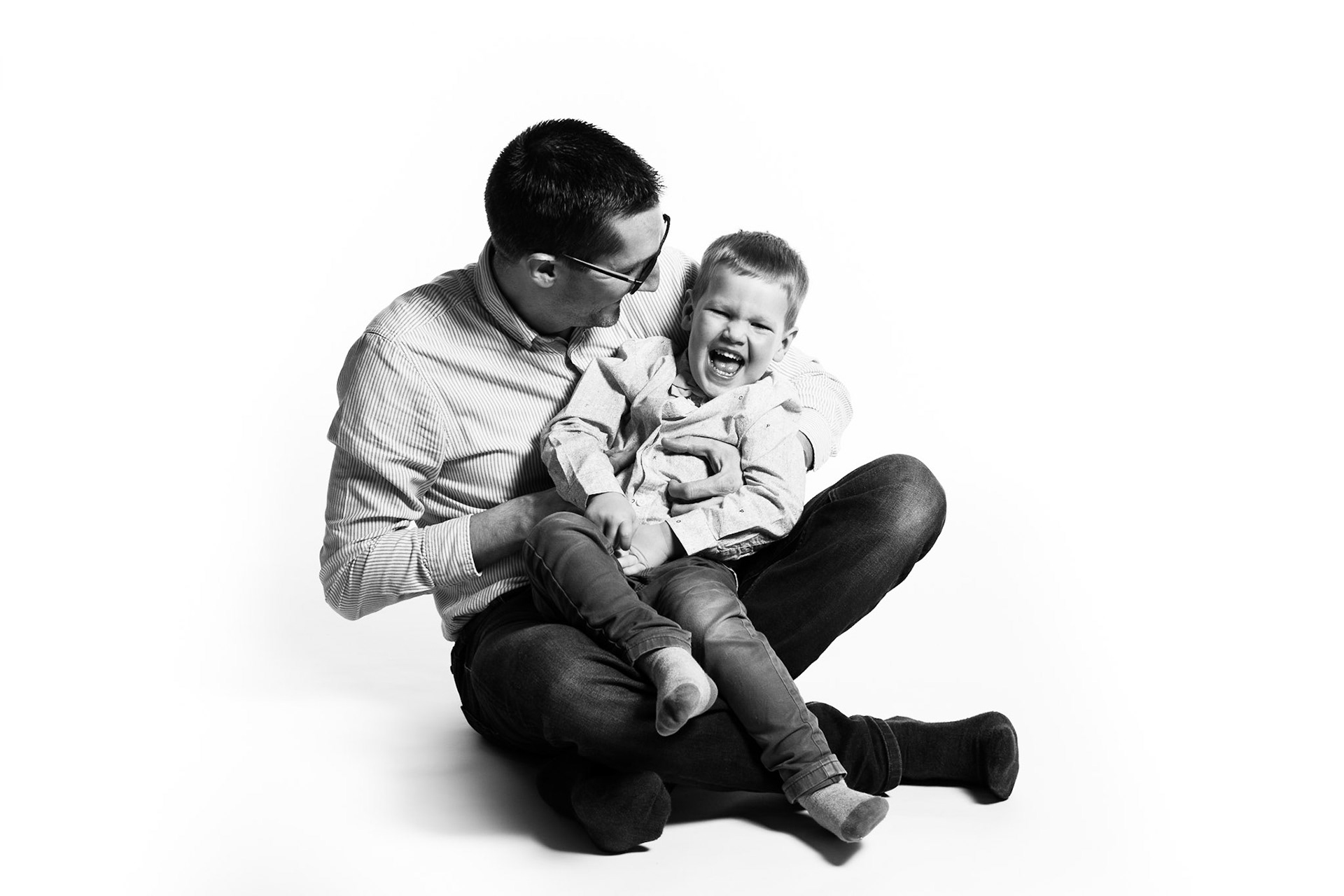 Familiefoto's in de studio.