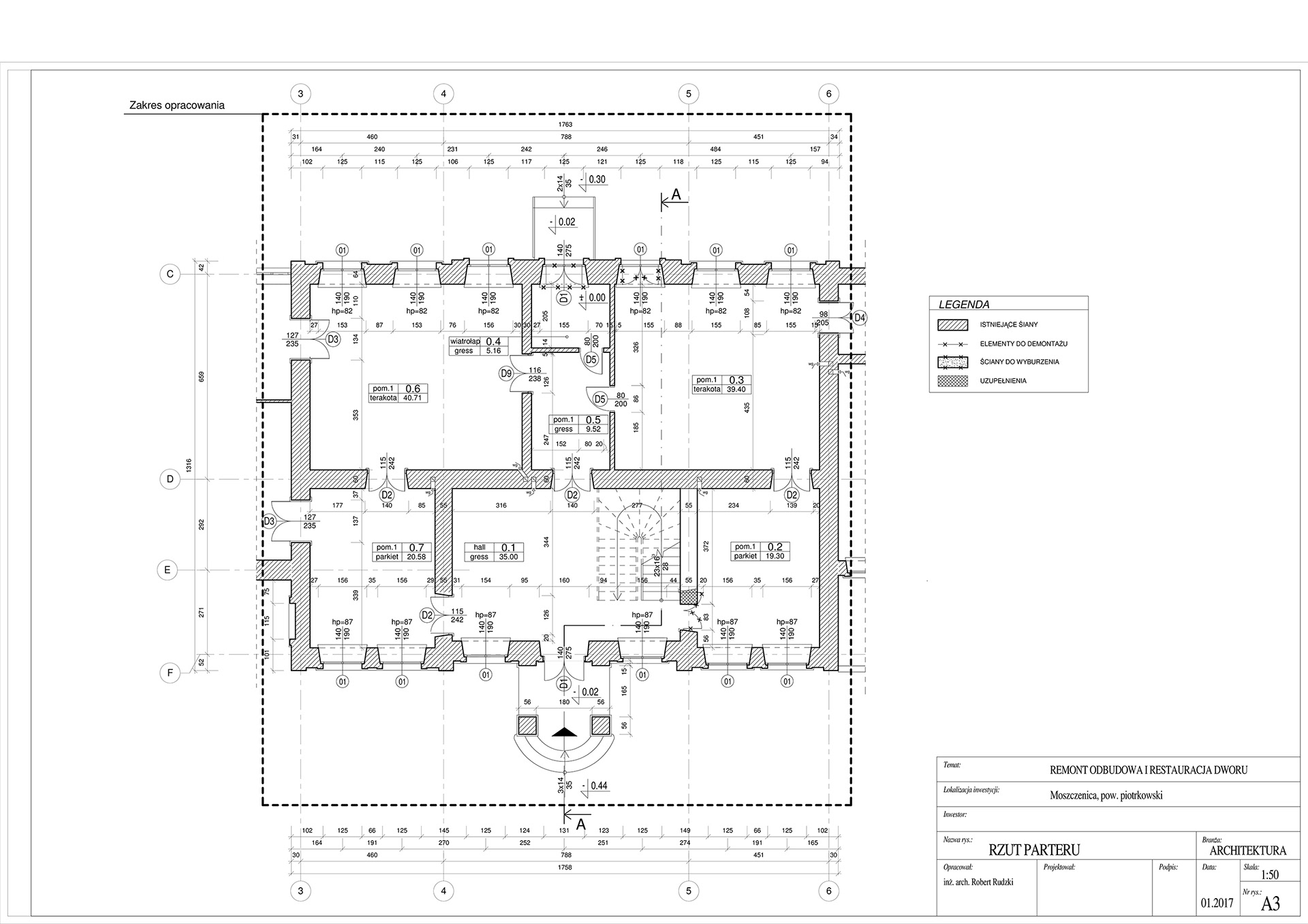 Rzut parteru - bryła główna