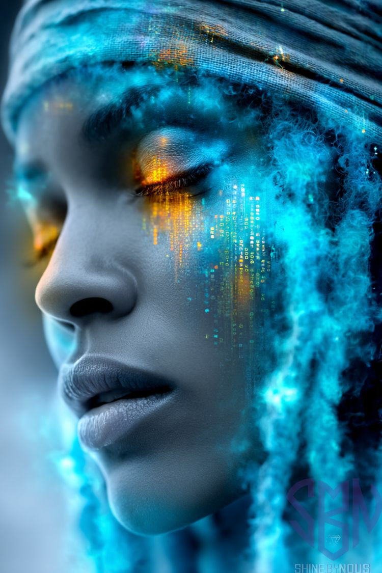 Cyberspace Shawoman made in Midjourney v 7