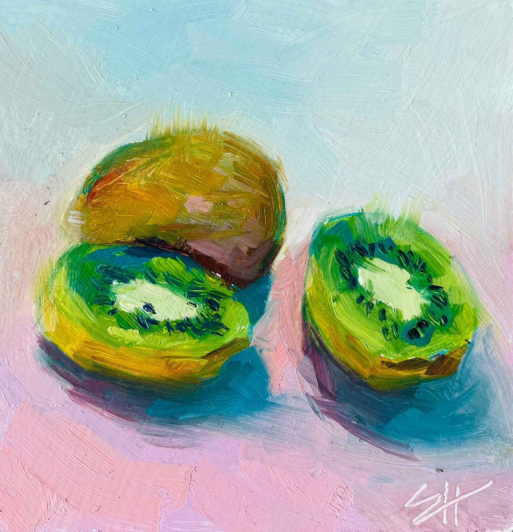 The Superfood; 3x3" Oil on masonite