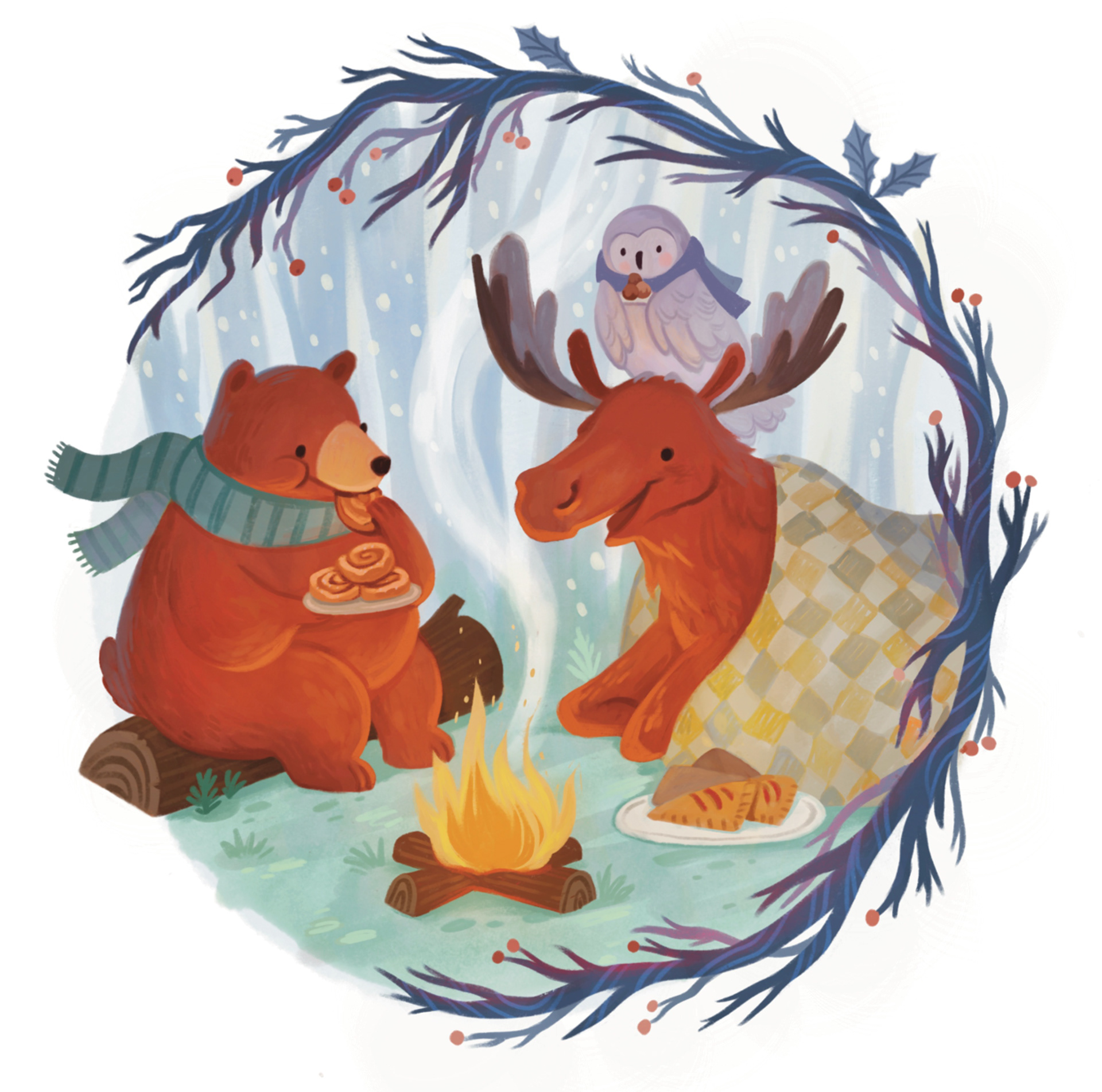 Winter Gathering; Procreate 2024