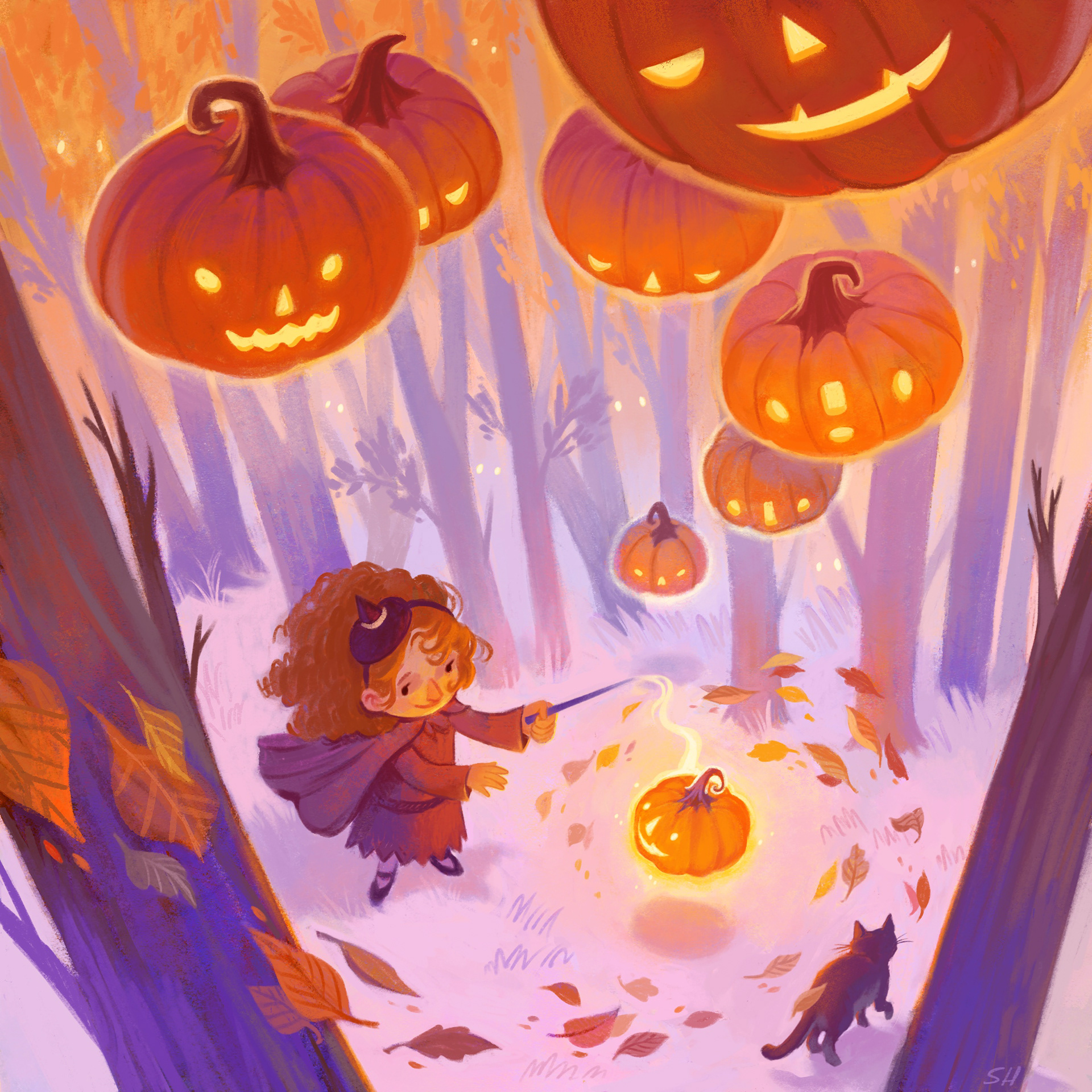 The Pumpkin Witch; Procreate 2023