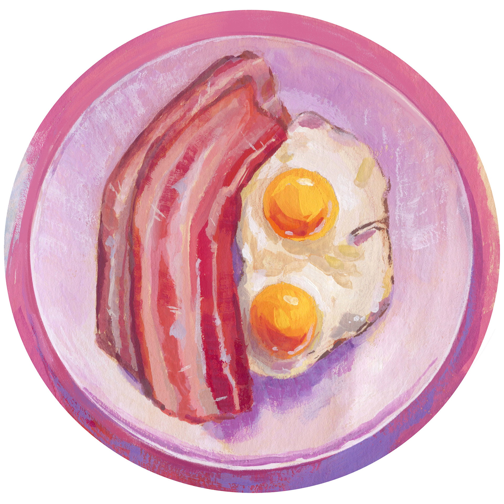 Bacon and Eggs - Gouache on Paper