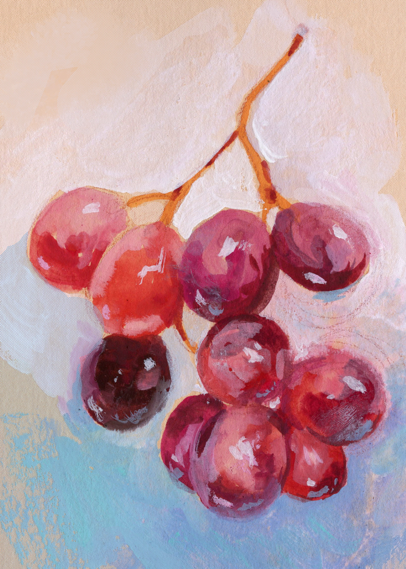 Grapes  - Gouache on Paper