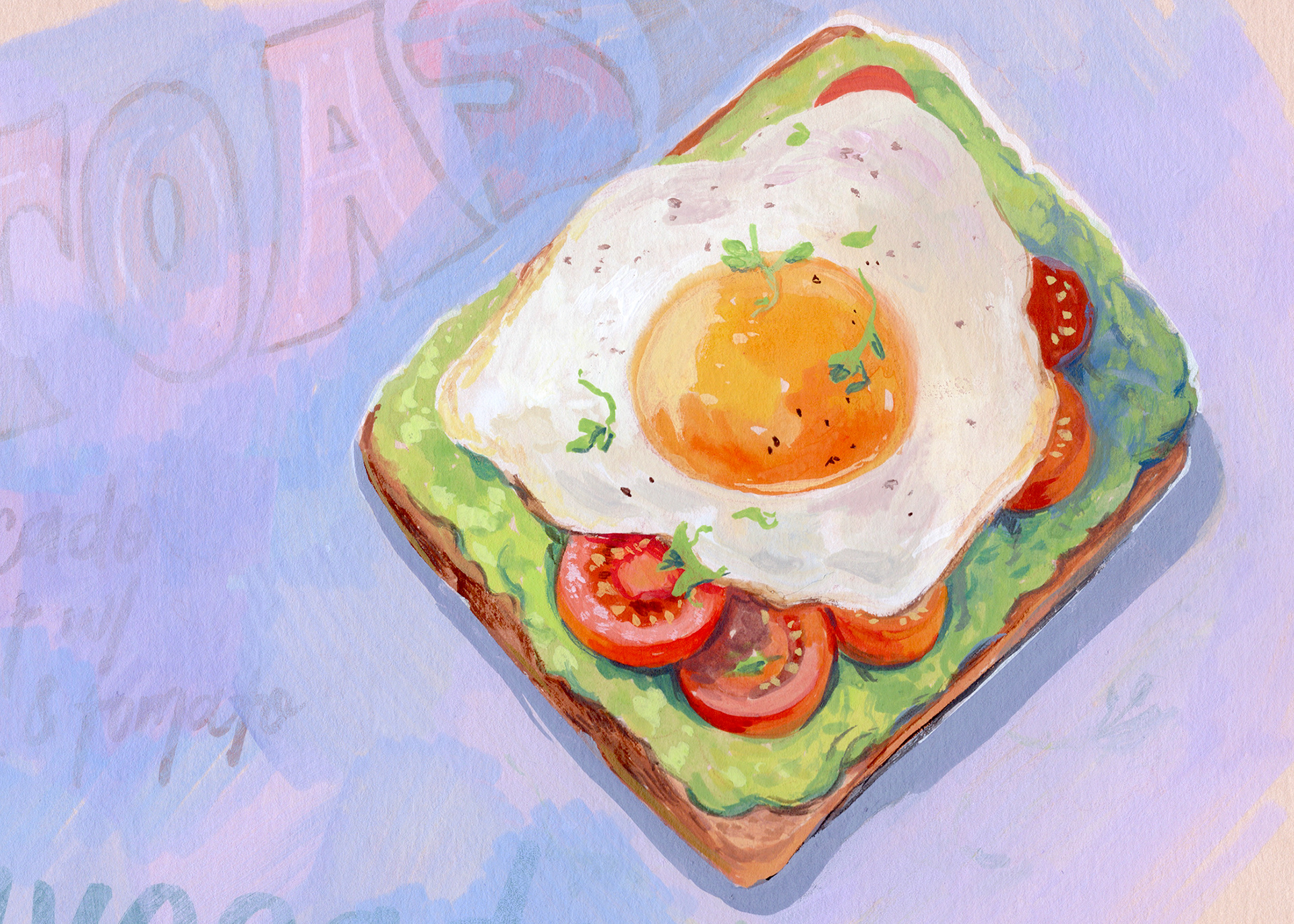 Big Egg - Gouache on Paper