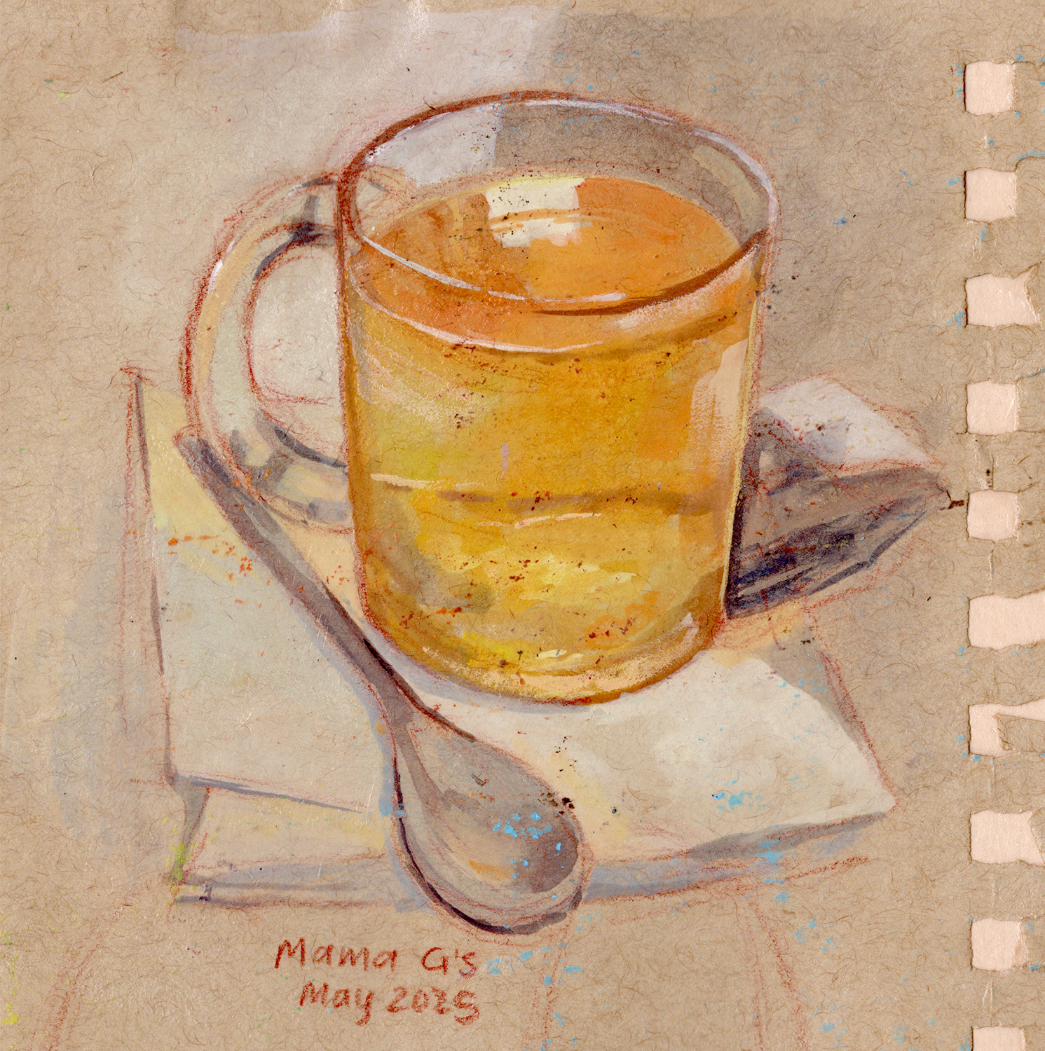 Mama G's Cup of Tea - Gouache on Paper