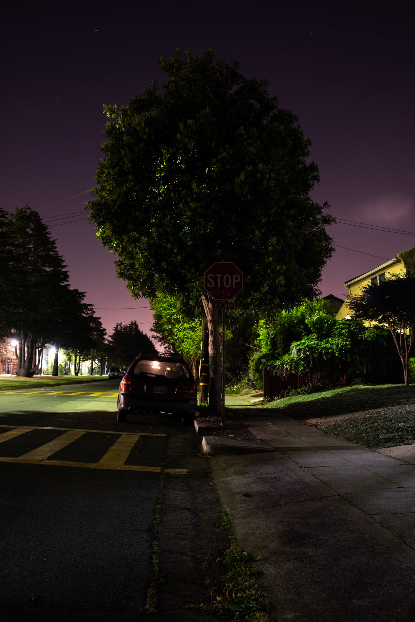 "Key Route Blvd, 10:30 pm," Albany CA, April 2019