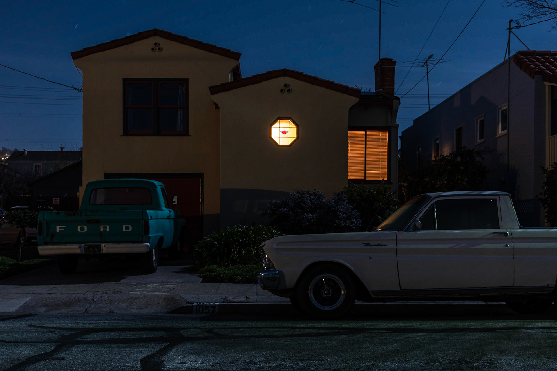 "Cornell Ave, 11:40pm." Albany CA, March 2019