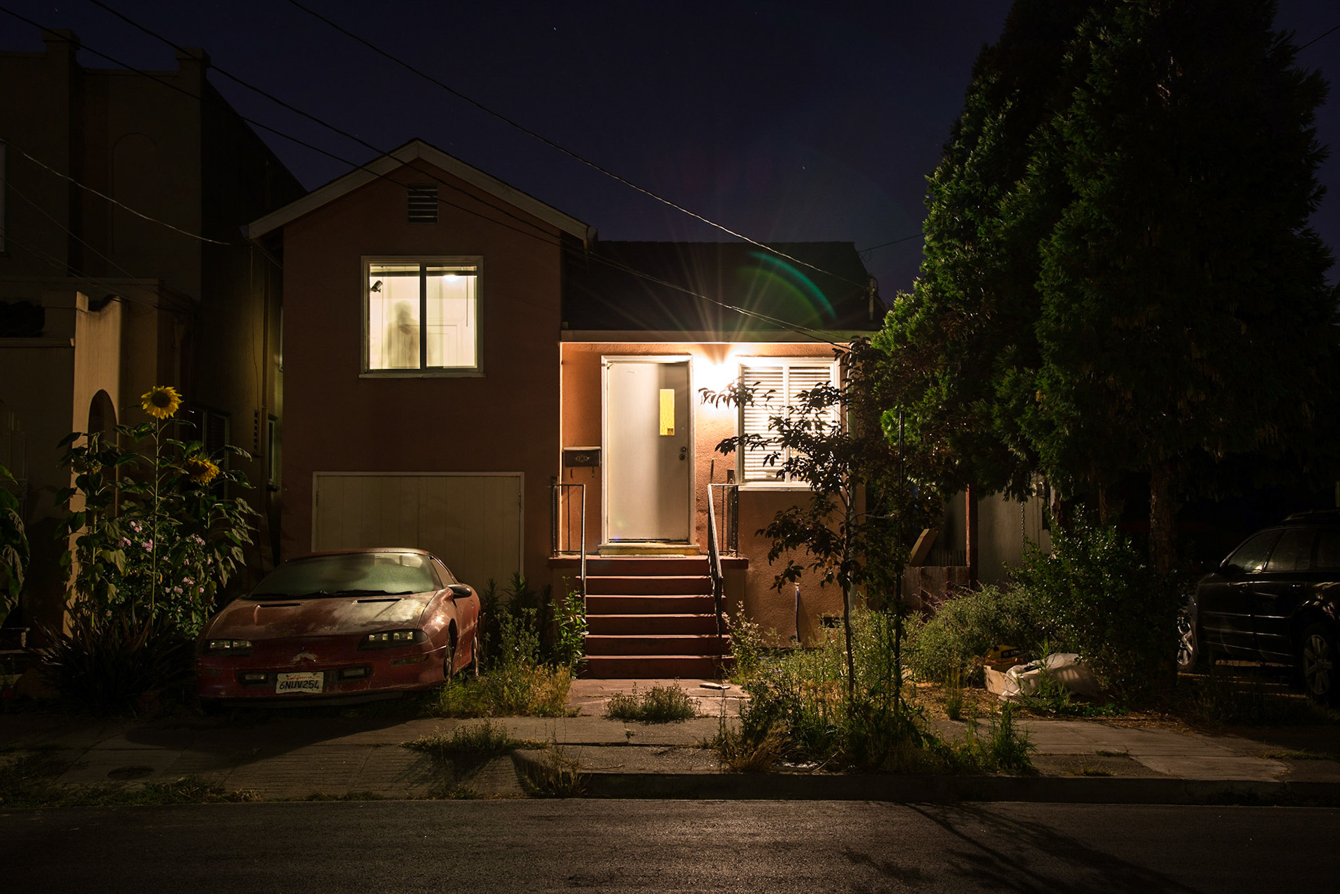 "Cornell Ave, 9:57 pm," Albany CA. July 2016