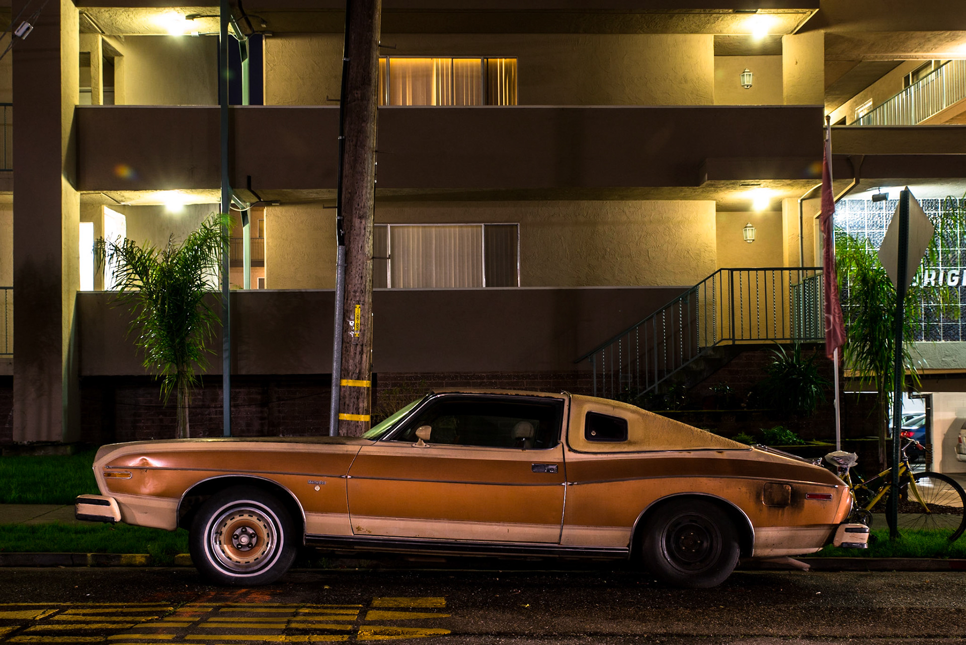 "Brighton Ave, 10:45 pm," Albany, CA. February, 2015.