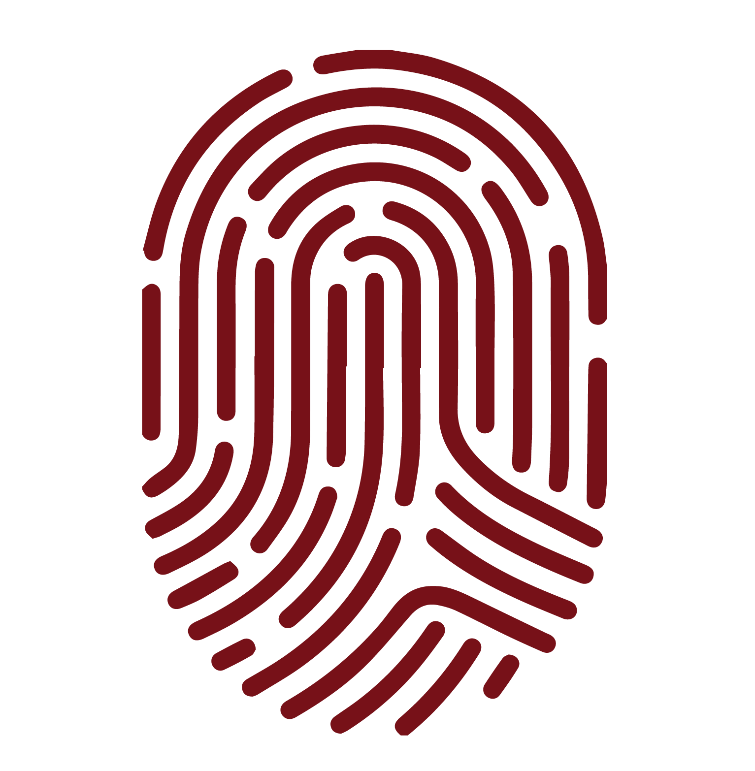 Red thumb print icon.