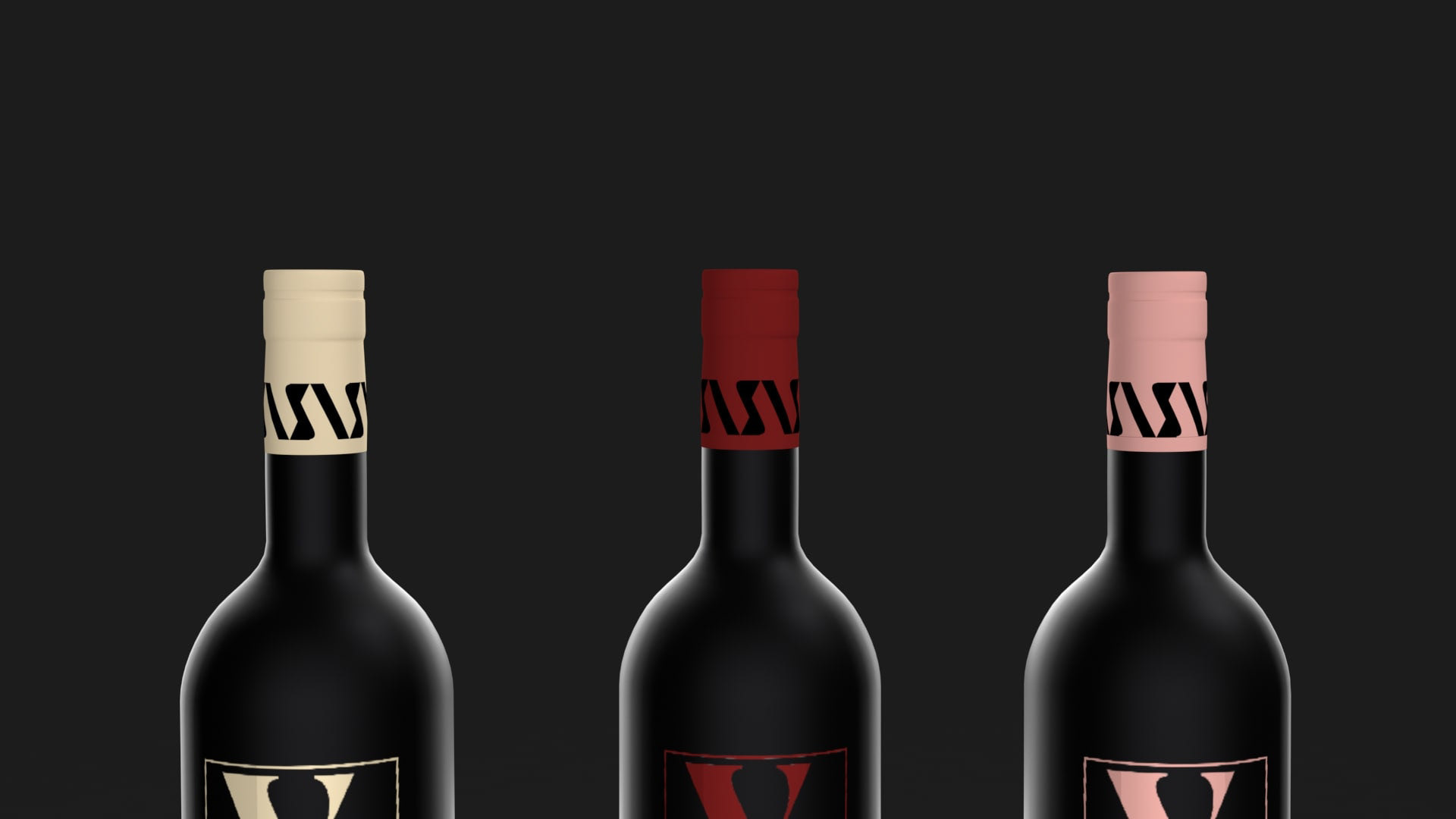Tops of wine bottles displaying the seal on the cork and neck of bottle.
