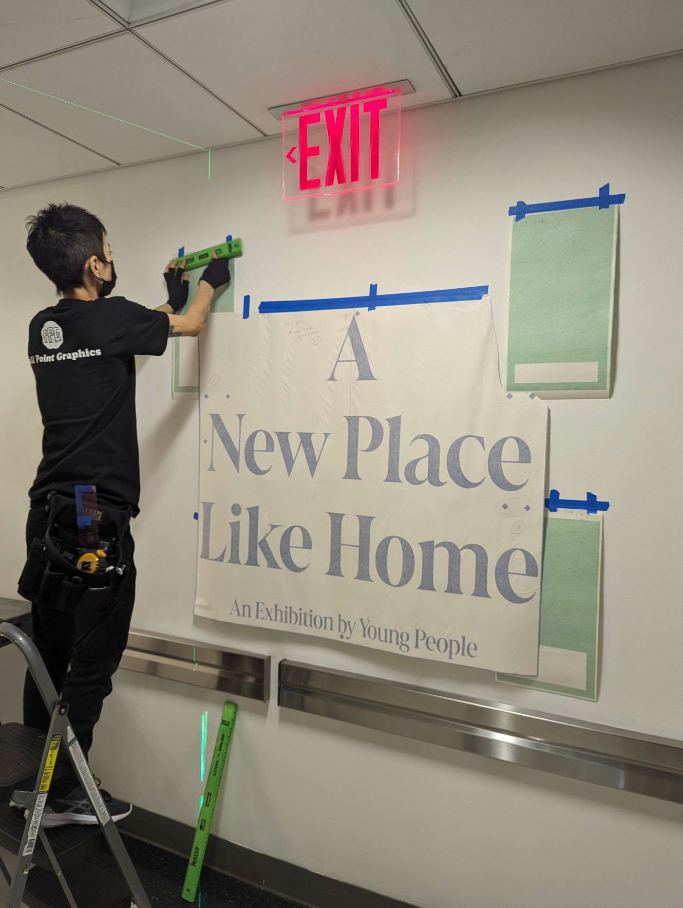Installation of the decals created by the MCNY design team