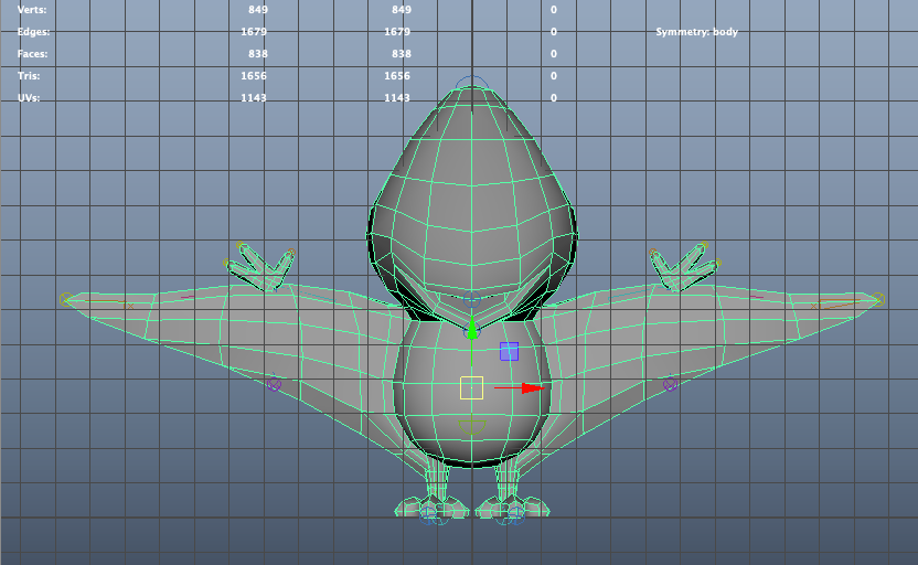 I modeled the character - here's a front view of the model