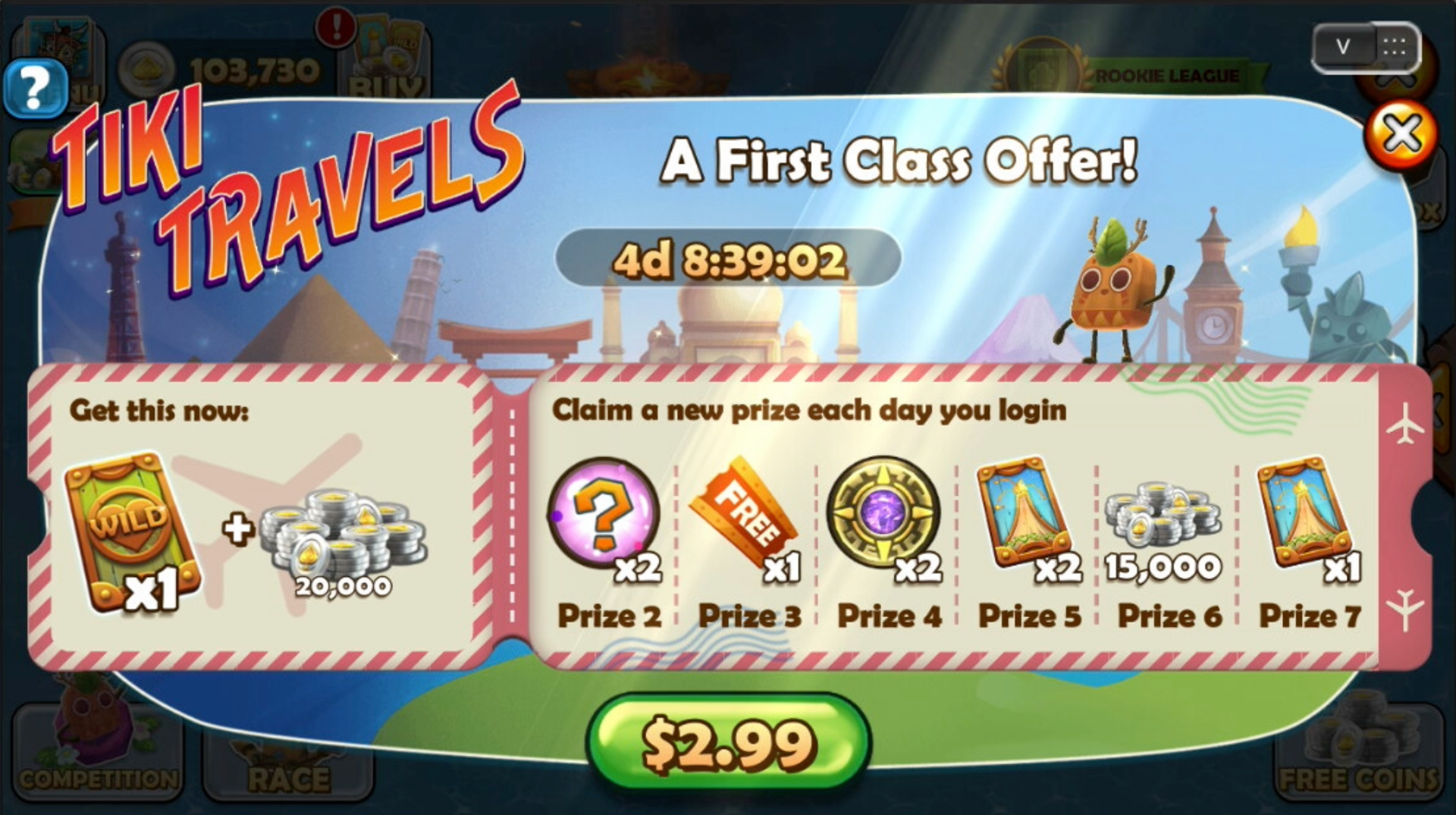 Welcome / Opt-in screen - I designed the logo and ticket imagery