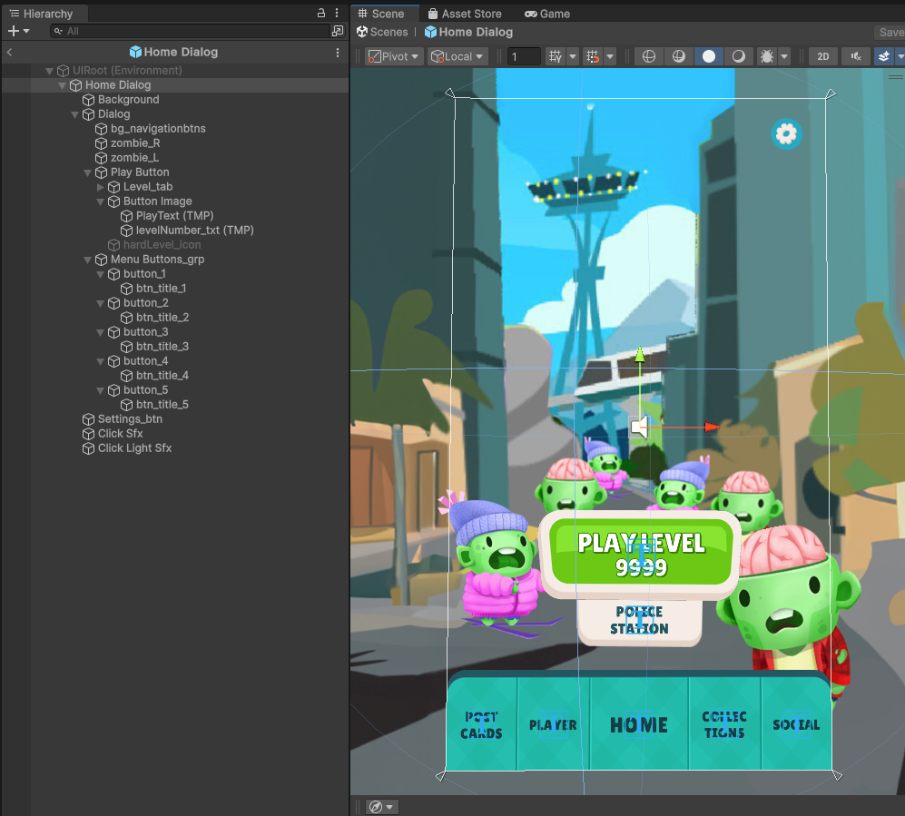 Home Screen construction in Unity