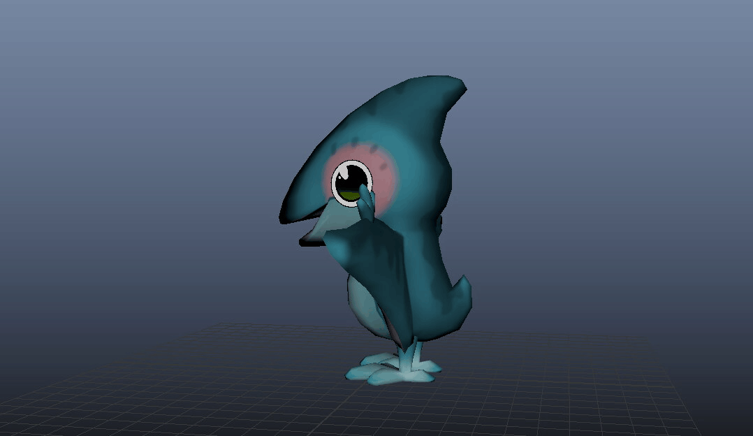 I textured the pterodactyl after modeling and rigging