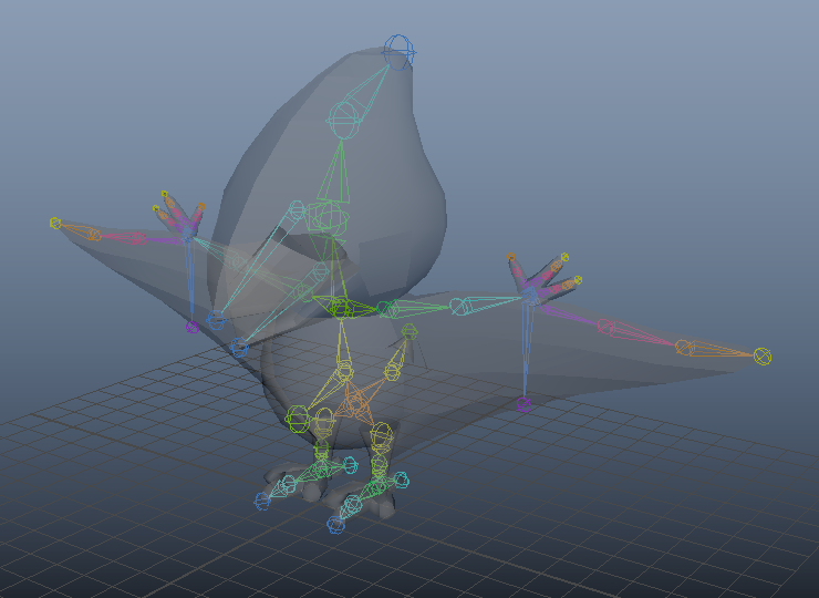 I made a basic rig for for the baby pterodactyl