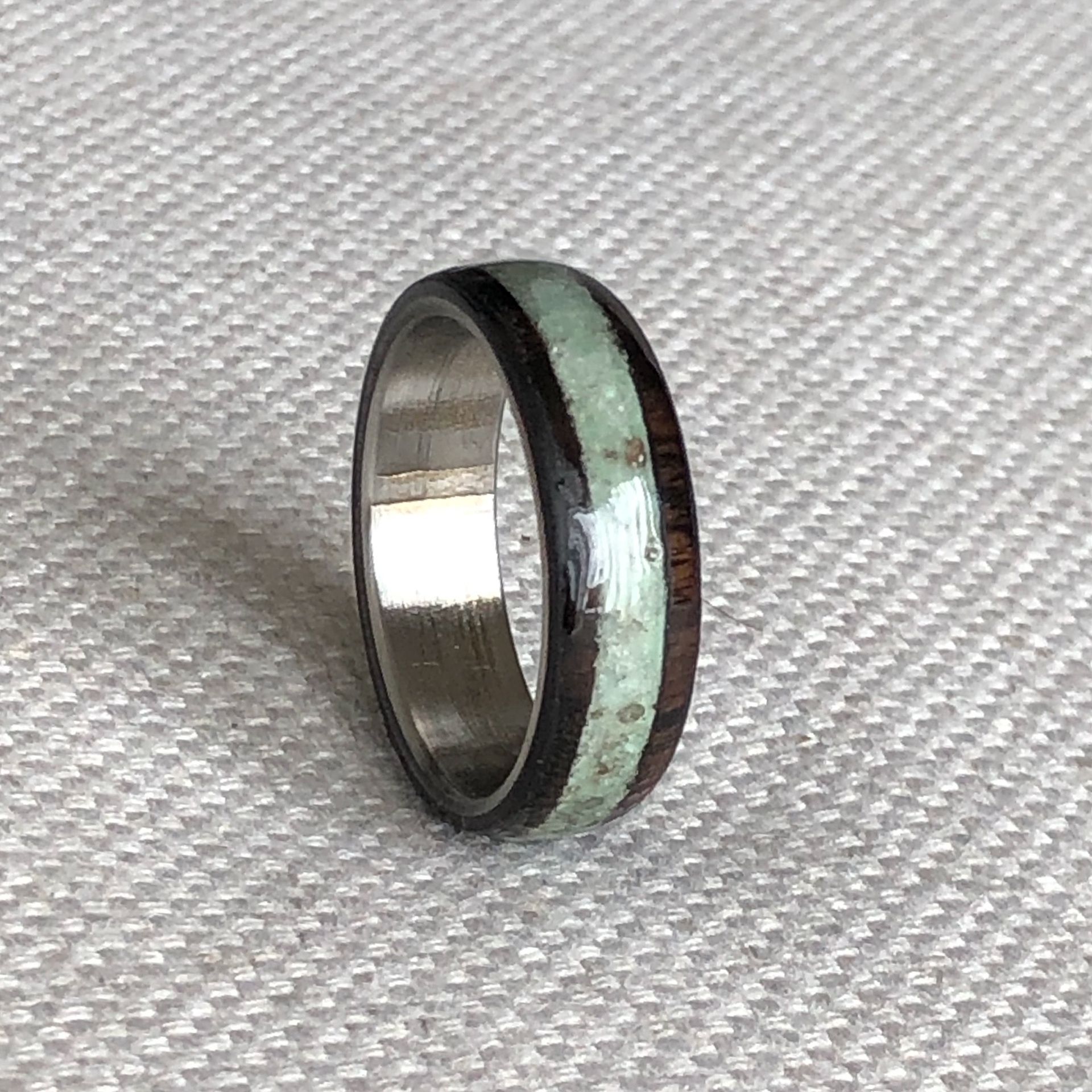 African blackwood, crushed quartz inlay